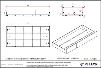 Υπερυψωμένο παιδικό κρεβάτι Margrit 90x200 με αποθηκευτικό χώρο