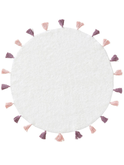 Παιδικό χαλί πλενόμενο Malu White/Rose στρογγυλό