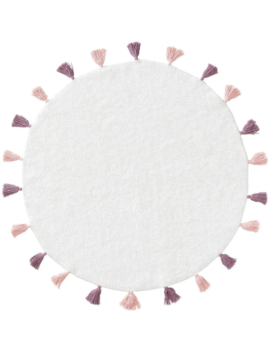 Παιδικό χαλί πλενόμενο Malu White/Rose στρογγυλό