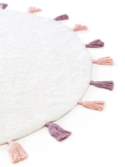 Παιδικό χαλί πλενόμενο Malu White/Rose στρογγυλό