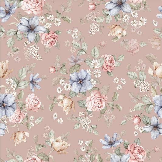 Ταπετσαρία μπουκέτο - dusty pink