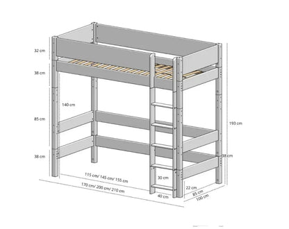 Παιδική κουκέτα Gefion 90x200 με γραφείο
