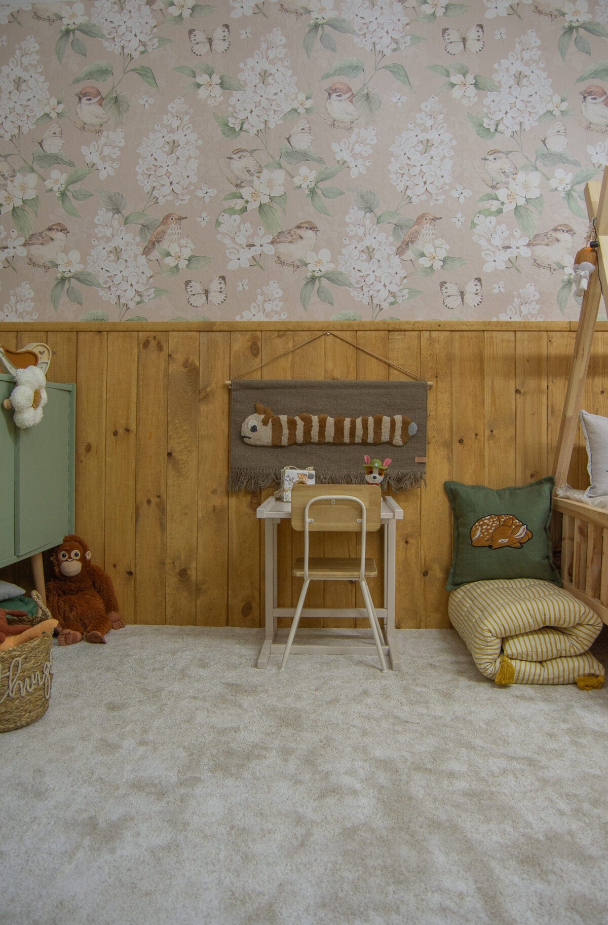 Ταπετσαρία Μάιος πουλιά - καφέ