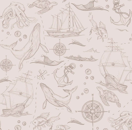 Ταπετσαρία μπεζ θάλασσα